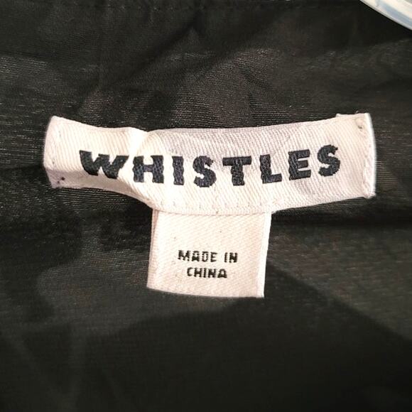 Whistles Silk Blend Bodycon Dress Botanical Floral Print Light / Navy Blue 8 - Picture 4 of 10